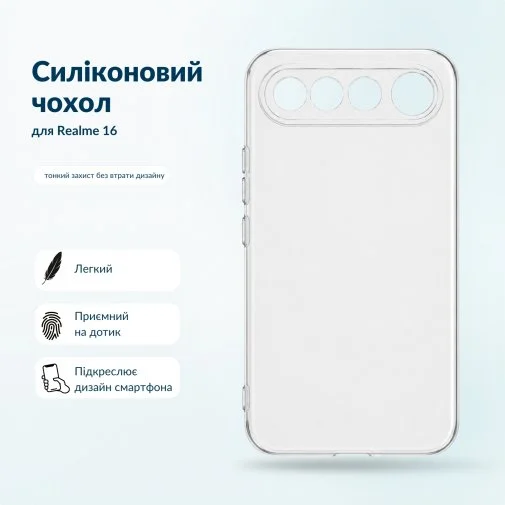 Фото: Чохол BeCover for Realme 16 Transparent (716062) № 11 | KTC