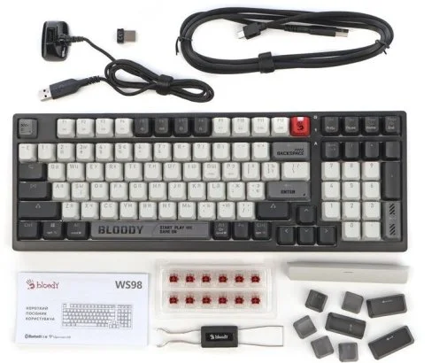 Фото: Клавіатура Bloody WS98 BLMS Red Plus Switch WL/BT/USB Grey (WS98 (Bloody Grey)) № 45 | KTC