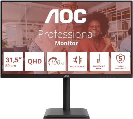 Фото: Монітор AOC Q32E4U Black - 31.5" IPS / 2560×1440 / 100 Гц / Adaptive Sync / Pivot / HAS № 21 | KTC