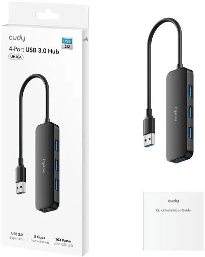 Фото: USB-хаб Cudy UH40A Black № 5 | KTC