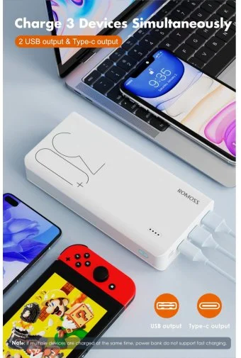 Фото: Батарея універсальна Romoss Sense8+ 30000mAh 18W White (PHP30-401-02) № 14 | KTC