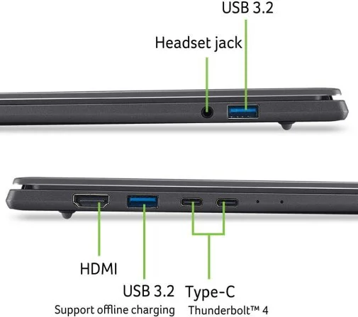 Фото: Ноутбук Acer Swift Go 16 AI SFG16-I71-90YY NX.JWNEU.003 Grey - 16" OLED 60 Гц / Intel Core Ultra 9 / 386H / DDR5 16 ГБ / PCI-E SSD 512 ГБ / Intel Graphics № 19 | KTC