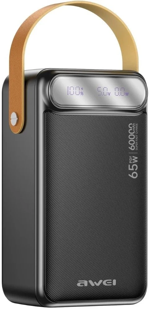 Фото: Батарея універсальна Awei PA-82 60000mAh 65W Black (6954284029568) № 6 | KTC