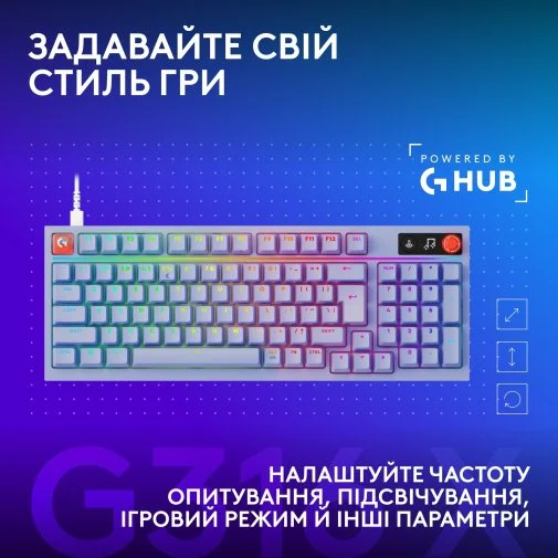Фото: Клавіатура Logitech G316 X 98 Tactile ENG/UKR USB Lilac (920-014257) № 21 | KTC