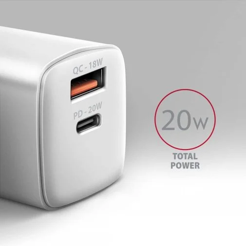 Фото: Зарядний пристрій Axagon ACU-PQ20W PD QC3.0 20W White № 11 | KTC