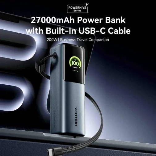 Фото: Батарея універсальна Vention FKGI0 27000mAh 200W Silver Built-in USB-C № 16 | KTC