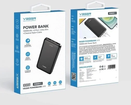 Фото: Батарея універсальна Veger W1065 10000mAh 10W Black (6970453554129) № 10 | KTC