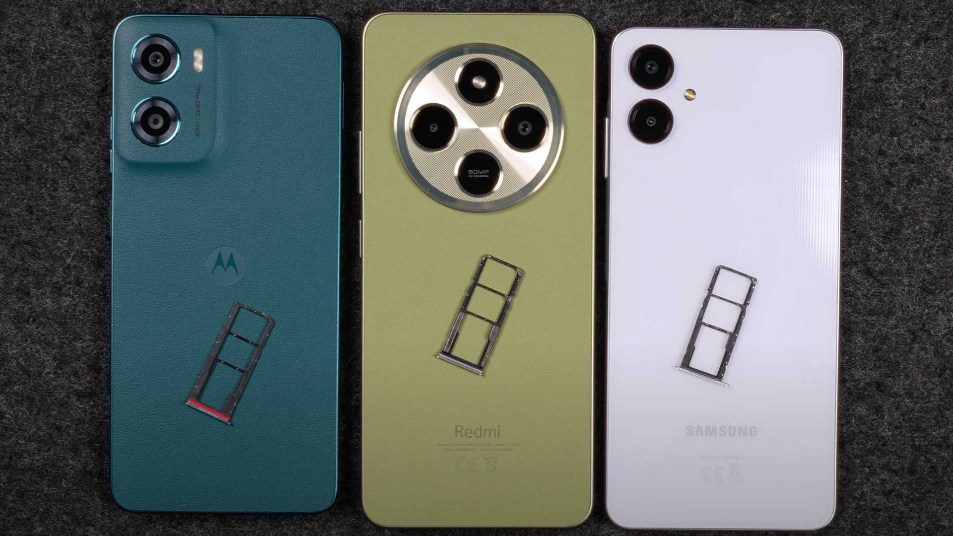 Samsung Galaxy A06, Motorola G05 і Xiaomi Redmi 14C